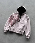Pink zipper jacket - Sakura tree motif